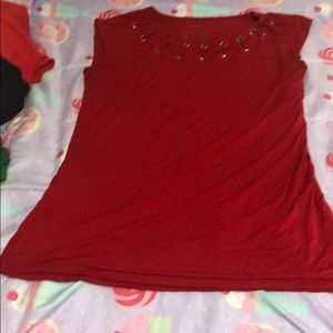 Red crewneck T-shirt